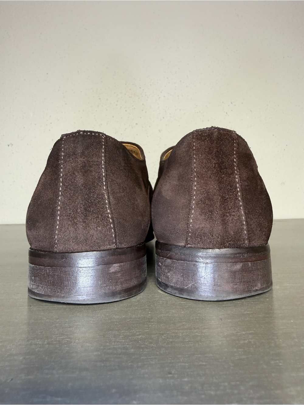 Paul Fredrick Brown Suede Double Monk Strap Shoes Men’s Size 8.5 Made In Italy - Picture 8 of 13